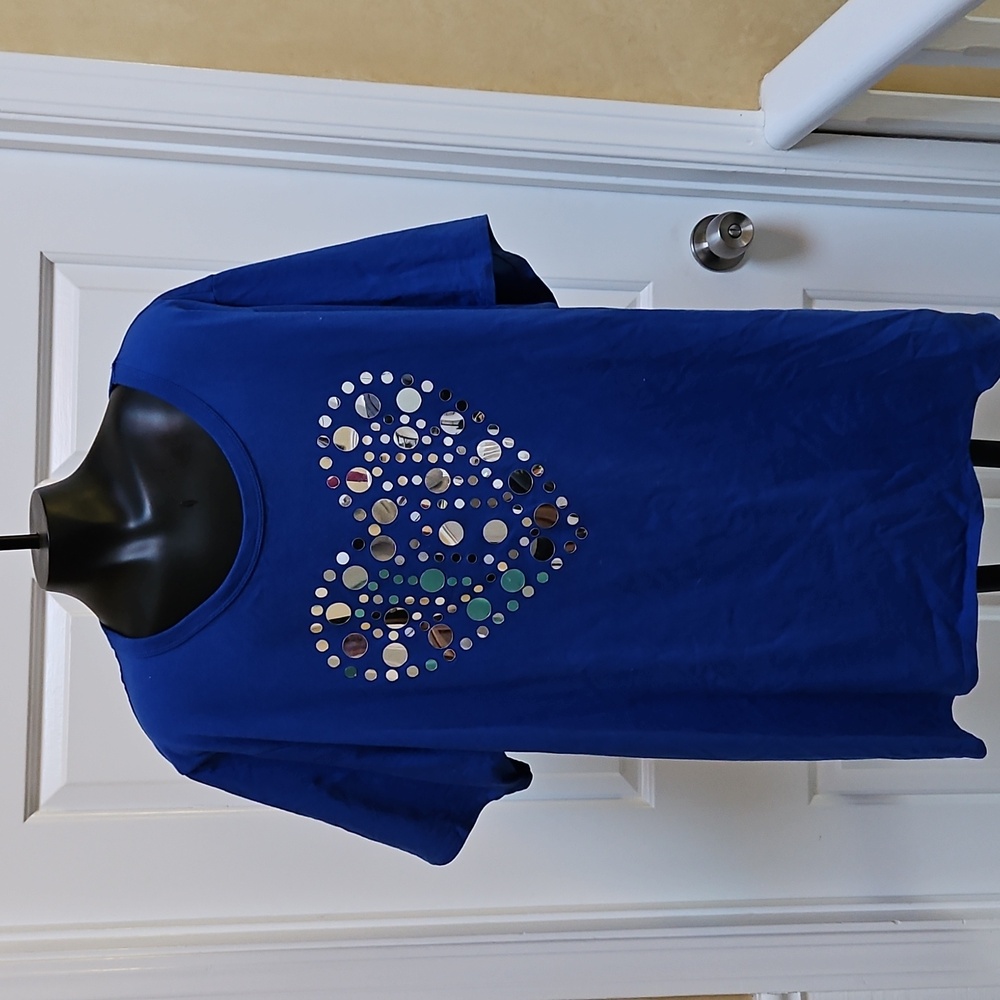 DG2 by Diane Gilman Mirrored Heart Valentine Love Tee T shirt Size 2X